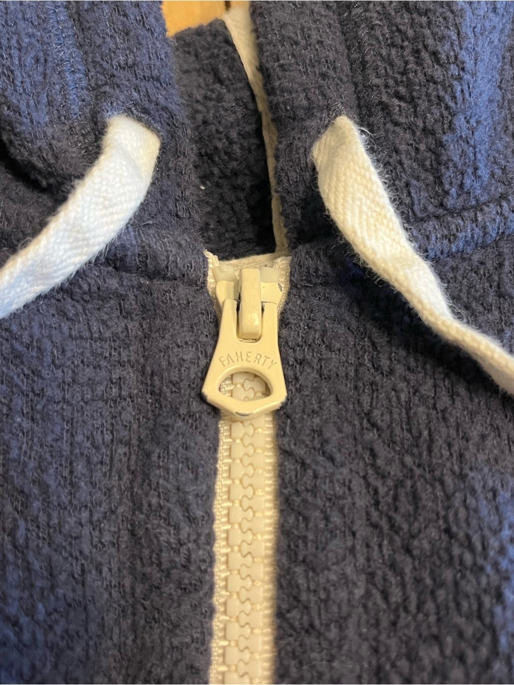 Faherty Men’s Navy Zip-Up Hoodie - Picture 4 of 5